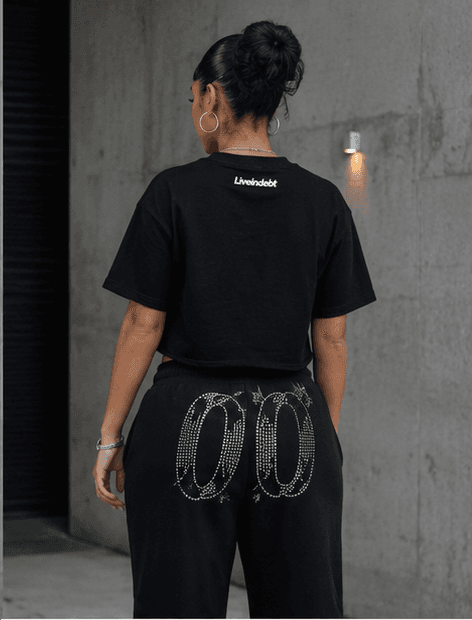 Back view, rhinestone detail